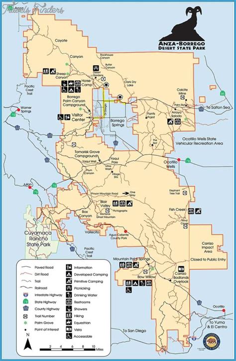 Palm Springs Hiking Trails Map - TravelsFinders.Com