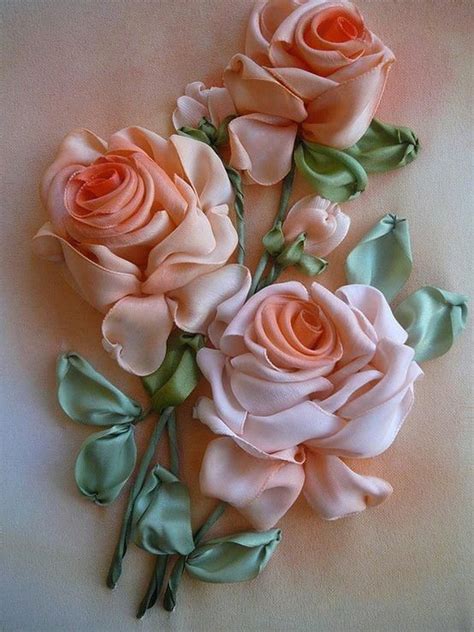 Handmade pink roses! | Ribbon embroidery, Ribbon roses, Silk ribbon embroidery