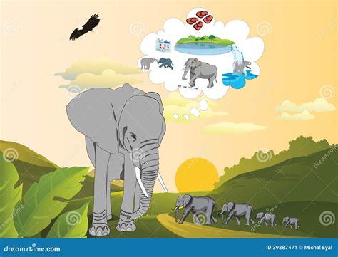 Memory of an elephant stock illustration. Illustration of elephants ...