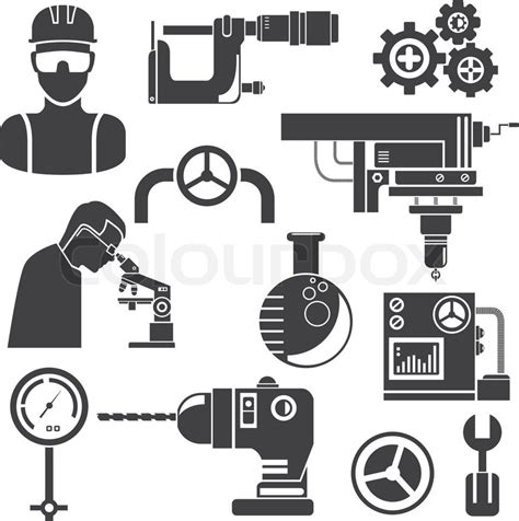 Mechanical engineering and tools set | Stock vector | Colourbox