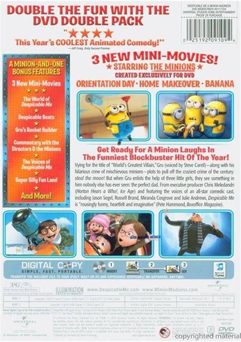 Despicable Me / Minion Madness (2 Pack) (DVD 2010) | DVD Empire