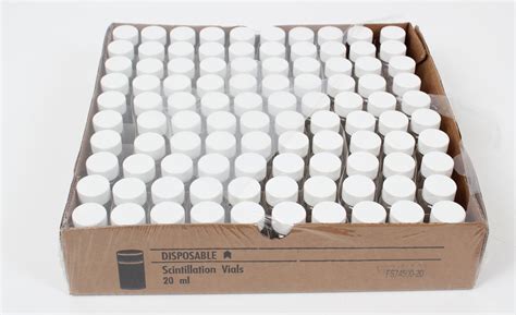 Lot of 100 Fisherbrand 20mLGlass Scintillation Vials with Caps FS74500 ...