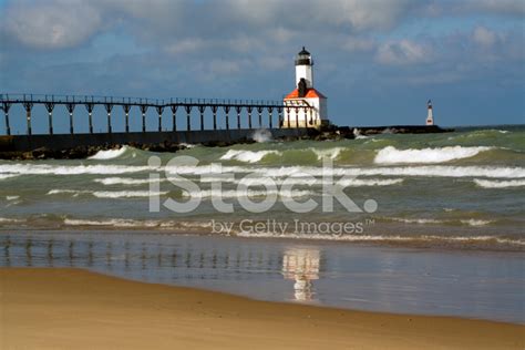 Lighthouse In Michigan City Stock Photo | Royalty-Free | FreeImages