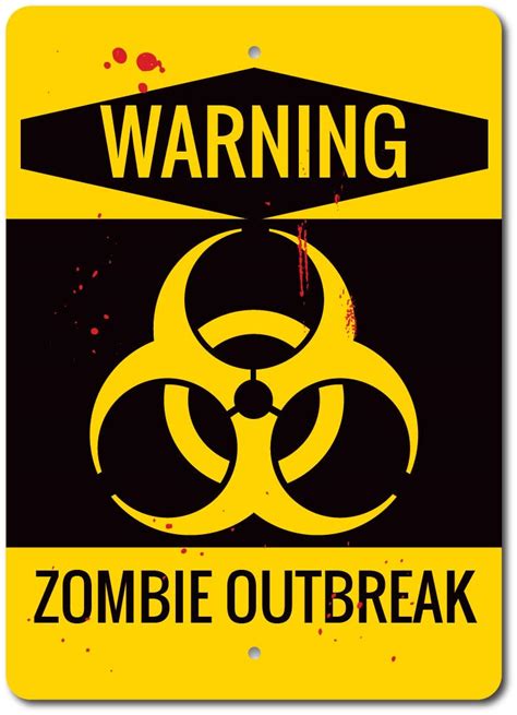 Zombie Outbreak Sign, Warning Zombie Sign, Zombie Decor ENSA1003122 | eBay