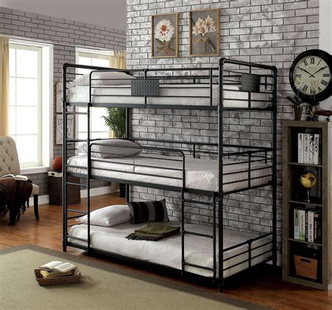 Industrial Style Piping Full Triple Decker Bed | Triple bunk bed, Bunk bed designs, Bunk beds ...