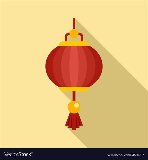 Festival chinese lantern icon flat style Vector Image