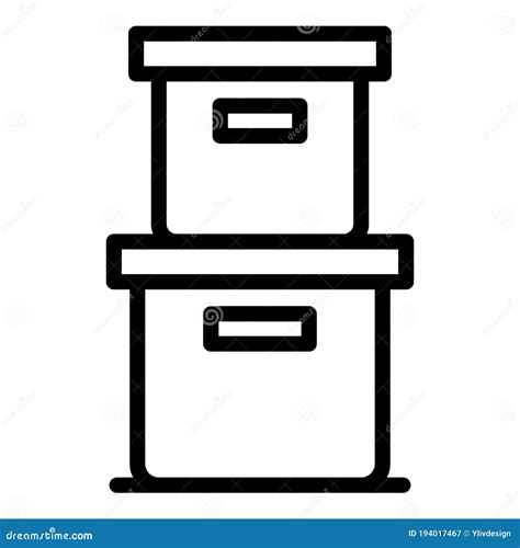 Archive Boxes Icon, Outline Style Stock Vector - Illustration of boxes ...