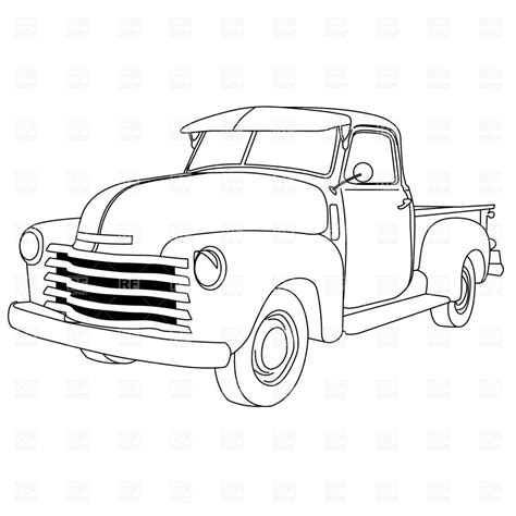 old trucks coloring | old-american-pick ... | Truck coloring pages, Vintage truck, Coloring pages