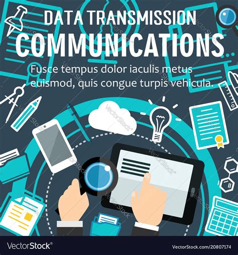 Internet communication technology poster Vector Image