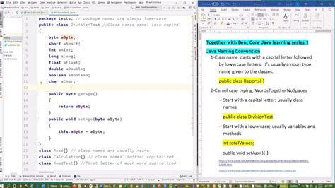 Task 1 - Java Naming Convention Basics and primitive types - YouTube