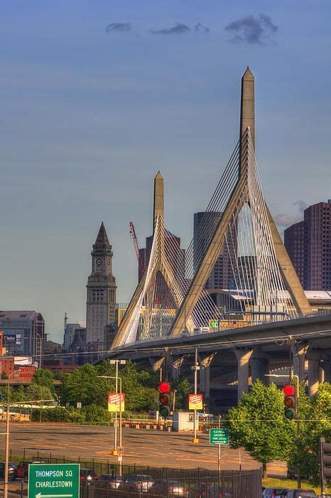 Zakim Bridge And Blue Skies by Joann Vitali | Boston history, Cable ...