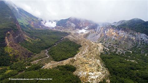 Papandayan volcano in Indonesia today. During its first historical eruption in 1772, it produced ...