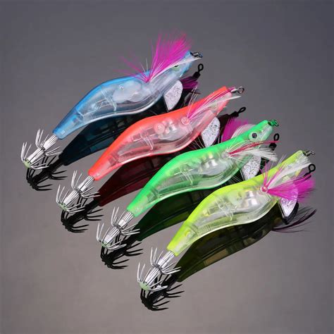 Artificial Baits Electronic Luminous Shrimp Lure LED Squid Night ...