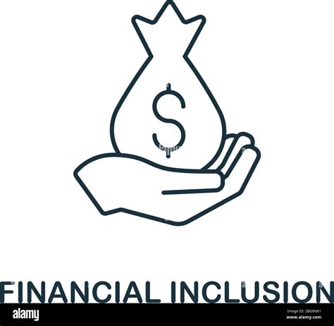 Financial Inclusion icon. Creative simple symbol from fintech collection. Line Financial ...