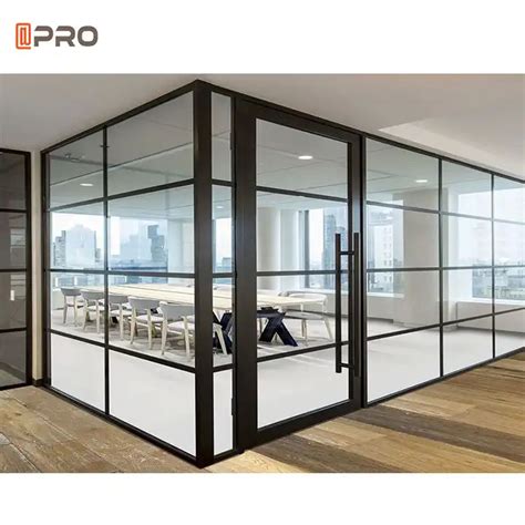 Soundproof Modern Office Partitions Aluminum Glass Partition Office Wall