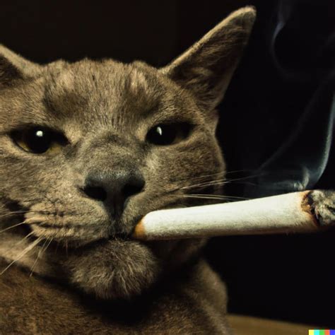 prompthunt: Cat smoking a blunt