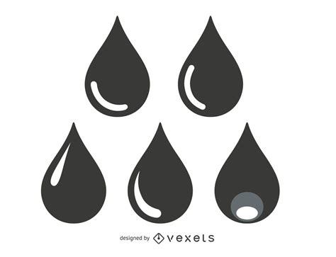 Water Drops Silhouette Set Vector Download