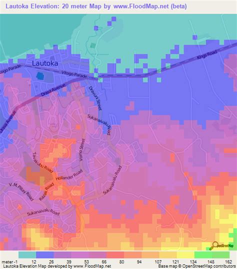 Elevation of Lautoka,Fiji Elevation Map, Topography, Contour