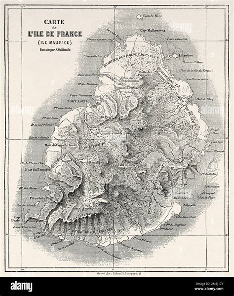 Map of Isle de France, Mauritius. The travels of Ida Pfeiffer 1857 ...