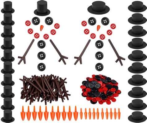 Amazon.com: 200 Pieces Christmas Snowman DIY Craft Buttons Kit - 20 ...