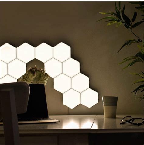 LED Hexagon Wall Lights Gaming Room Lighting Decor Touch Sensor Quantum ...