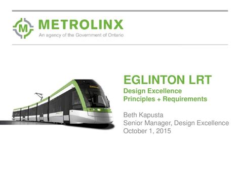 (PDF) EGLINTON LRT - Crosstown · Eglinton LRT Design Excellence Principles and Requirements ...