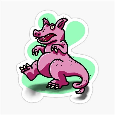 "Jurassic Pork" Sticker by tcrfeltonart | Redbubble