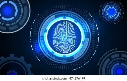 Fingerprint Concept Blue Abstract Technology Background Stock Vector ...