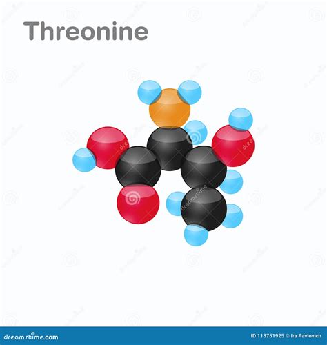 Molecule of Threonine, Thr, an Amino Acid Used in the Biosynthesis of Proteins Stock ...