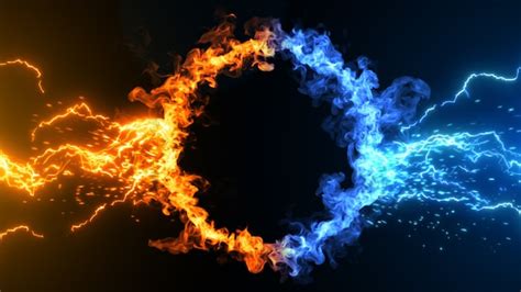 Premium Photo | Fire and ice concept 3d illustration Premium Photo