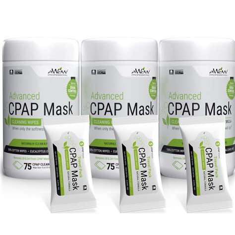 AWOW Professional CPAP Mask Cleaning Wipes Odor Control 75ct, 3pk ...