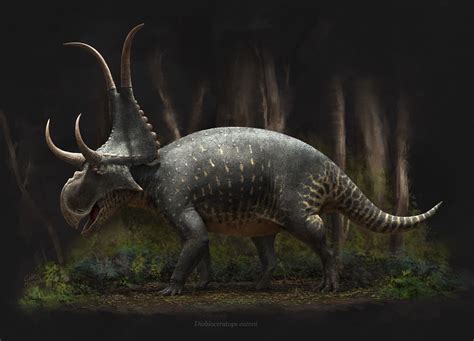 Diabloceratops eatoni by Chris MasnaReconstruction of the ceratopsian Diabloceratops eatoni I ...