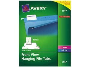 Avery 5567 Print/Write-On Hanging Tabs, 1/5 Tab, 2 1/16 Inch, White, 90 ...