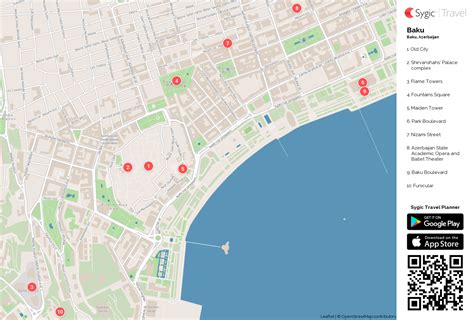 Baku Printable Tourist Map | Sygic Travel