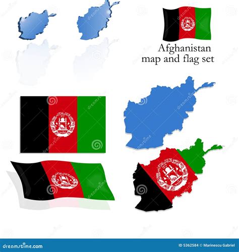 Afghanistan Map and Flag Set Stock Vector - Illustration of country ...