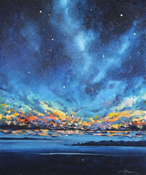 Milky Way star oil painting original nightscape sky oil | Etsy | Night sky painting, Modern ...