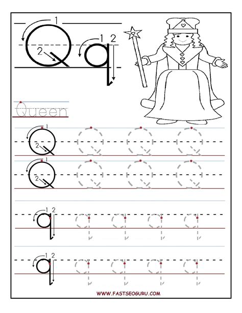 Tracing Letter Q Worksheets - TracingLettersWorksheets.com