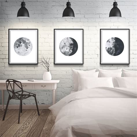 Moon Wall Decor Moon Wall Art Moon Poster Moon Phases Wall - Etsy