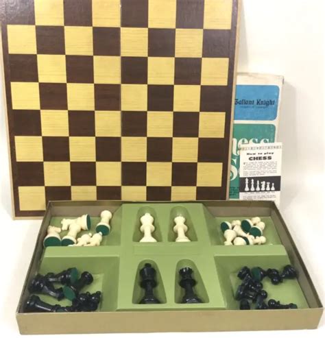 VINTAGE ARRCO GALLANT Knight GBI-5 CHESS SET COMPLETE 3" King Weighted Felted $29.99 - PicClick