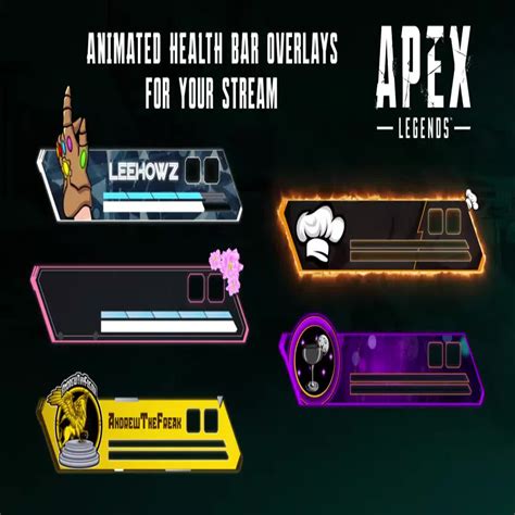 I will create Apex Legends Custom Animated Health Bar Overlay For ...