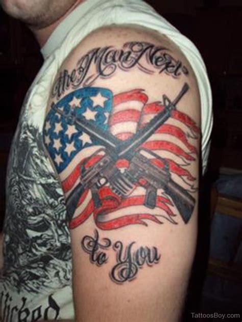 American Flag And Gun Tattoo - Tattoos Designs