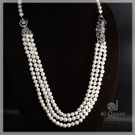 Real Pearl Tri-String Necklace | Al Qasim Jewellers Real Pearls In Pakistan