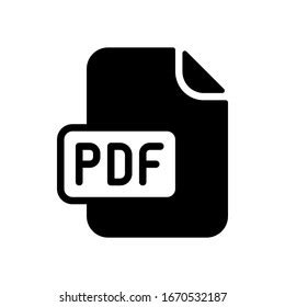 Computer File Pdf Symbol Black Icon Stock Vector (Royalty Free ...