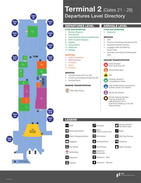 Los Angeles Airport Lax Terminal Map Printable Maps