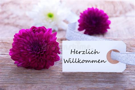 Label with Herzlich Willkommen Stock Photo - Image of greet, meeting ...