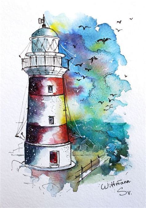 Lighthouse #2. (2018) Watercolour by Svetlana Wittmann | Illustrazione ...