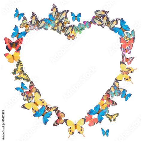 butterfly heart sharp frame isolated on white background - Buy this ...