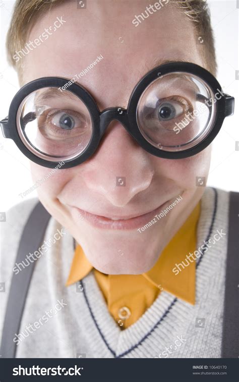 Happy Nerd Funny Glasses Smiling Looking Stock Photo 10640170 | Shutterstock