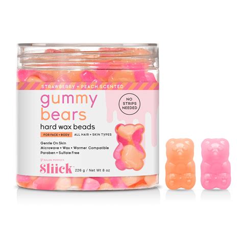 Sliick by Salon Perfect Gummy Bear Hard Wax Beads, At Home Waxing, For ...