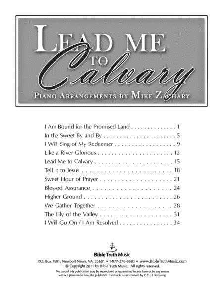 Lead Me To Calvary Piano Book by Bible Truth Music Sheet Music for ...